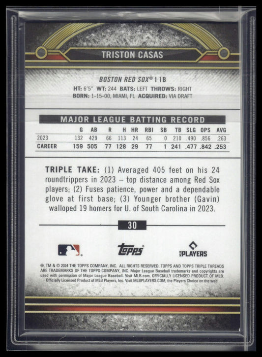 2024 Topps Triple Threads #30 Triston Casas Aquamarine #/149