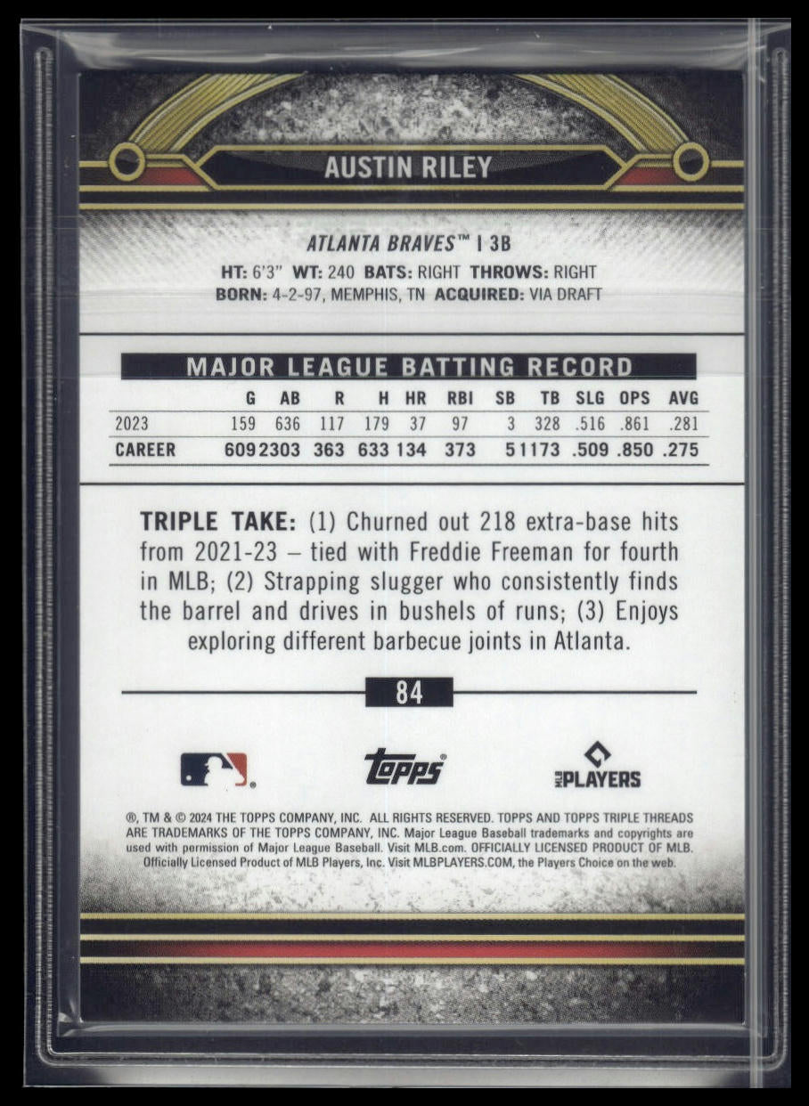 2024 Topps Triple Threads #84 Austin Riley Tourmaline #/125