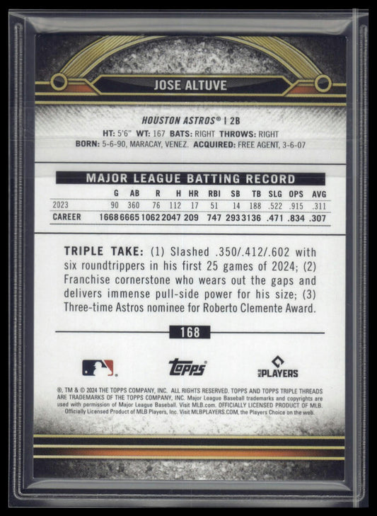2024 Topps Triple Threads #168 Jose Altuve Tourmaline #/125