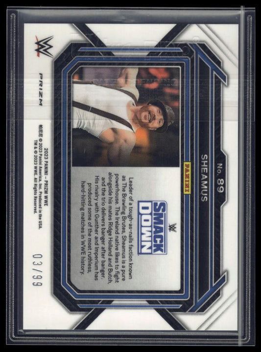 2023 Panini Prizm WWE #89 Sheamus Under Card Red #/99