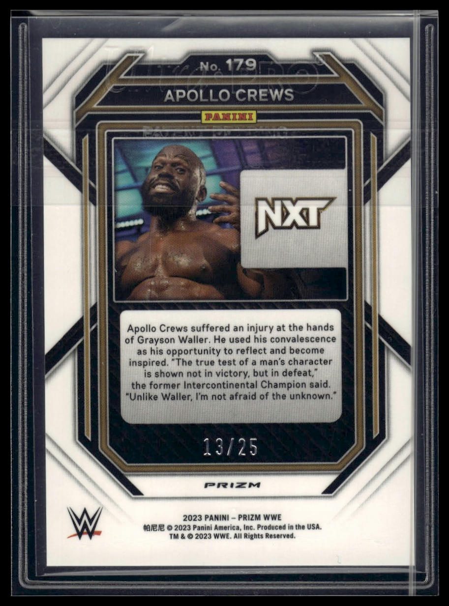 2023 Panini Prizm WWE #179 Apollo Crews Under Card Blue #/25