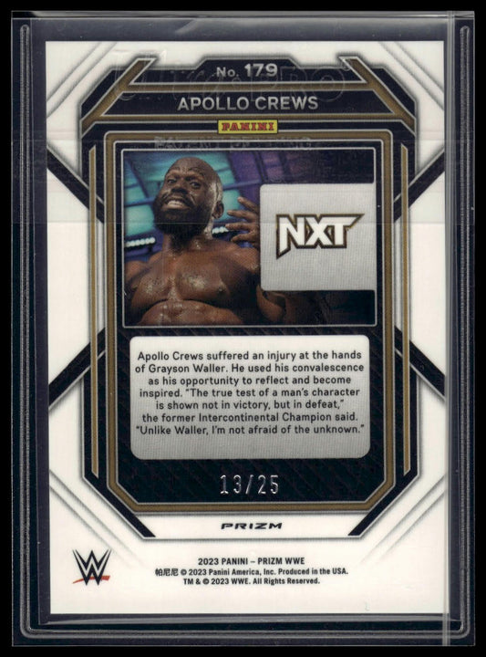 2023 Panini Prizm WWE #179 Apollo Crews Under Card Blue #/25