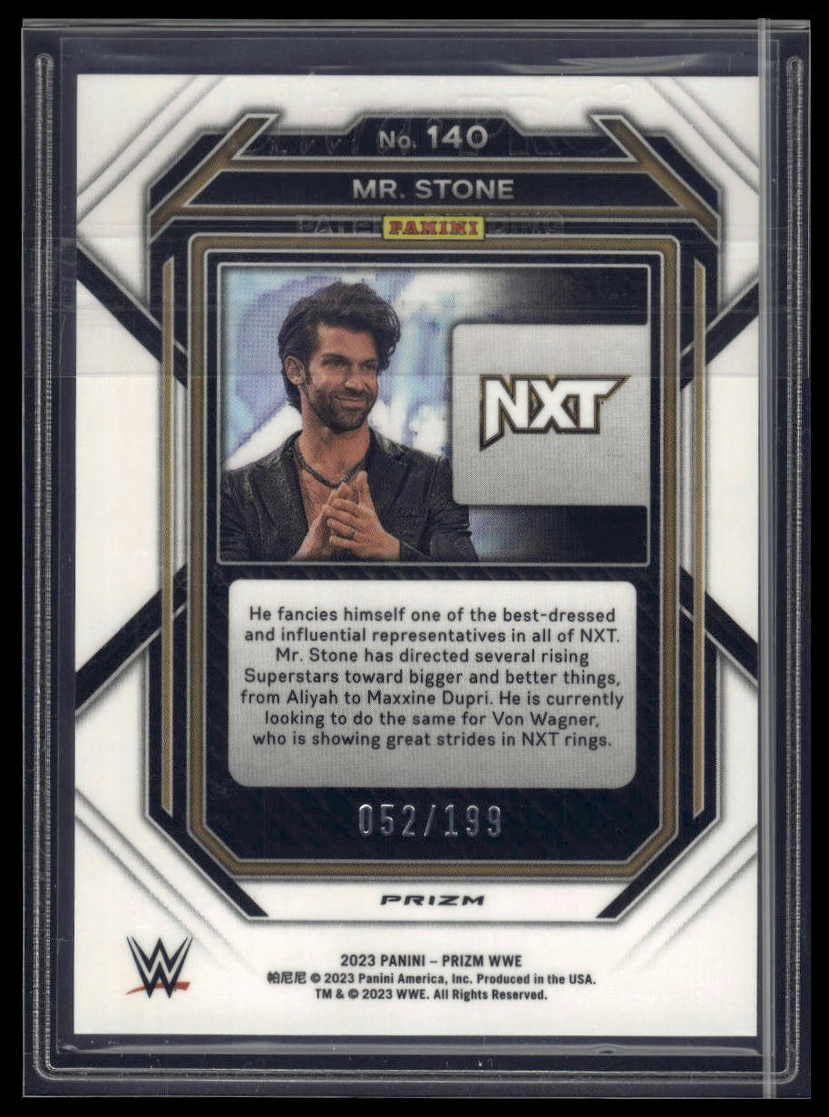 2023 Panini Prizm WWE #140 Mr. Stone Blue #/199