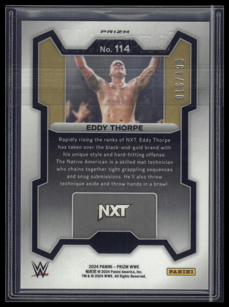 2024 Panini Prizm WWE #114 Eddy Thorpe Pulsar Prizms #/499