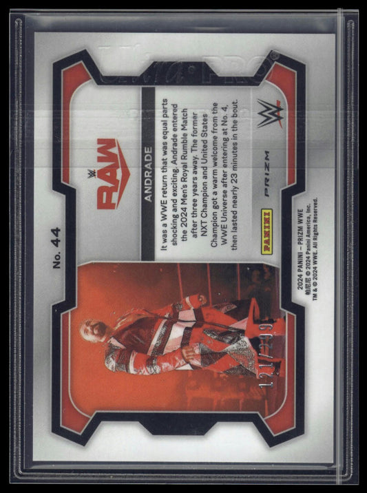 2024 Panini Prizm WWE #44 Andrade Ruby Wave Prizms