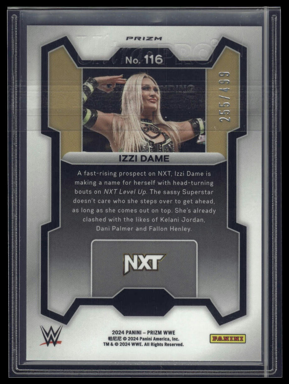 2024 Panini Prizm WWE #116 Izzi Dame Pulsar Prizms #/499