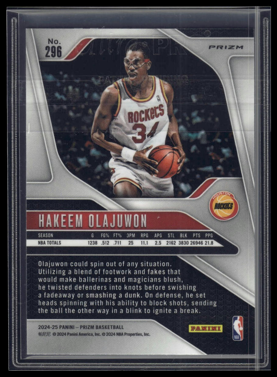 2024-25 Panini Prizm #296 Hakeem Olajuwon Prizms Green Ice