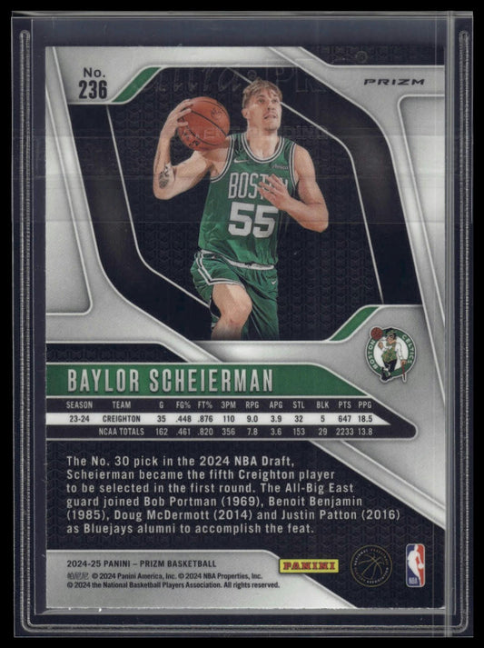 2024-25 Panini Prizm #236 Baylor Scheierman Prizms Silver