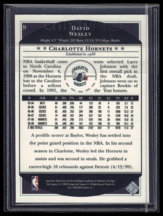 1999-00 Upper Deck Ultimate Victory #9 David Wesley