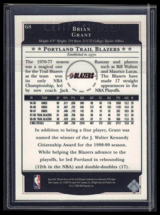 1999-00 Upper Deck Ultimate Victory #68 Brian Grant
