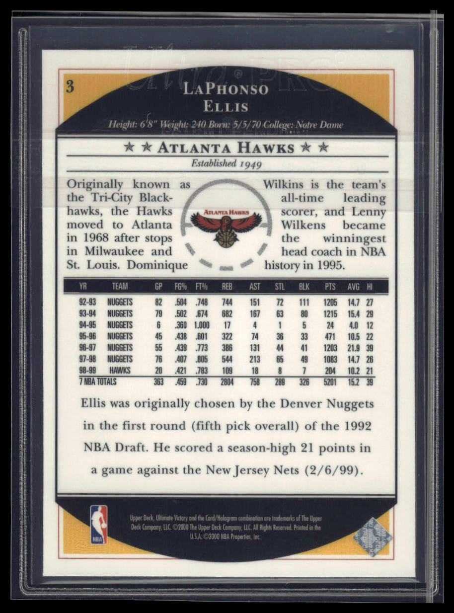 1999-00 Upper Deck Victory #6 LaPhonso Ellis