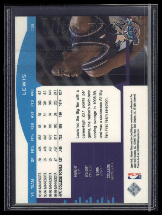 1999-00 Upper Deck Ultimate Victory #138 Quincy Lewis