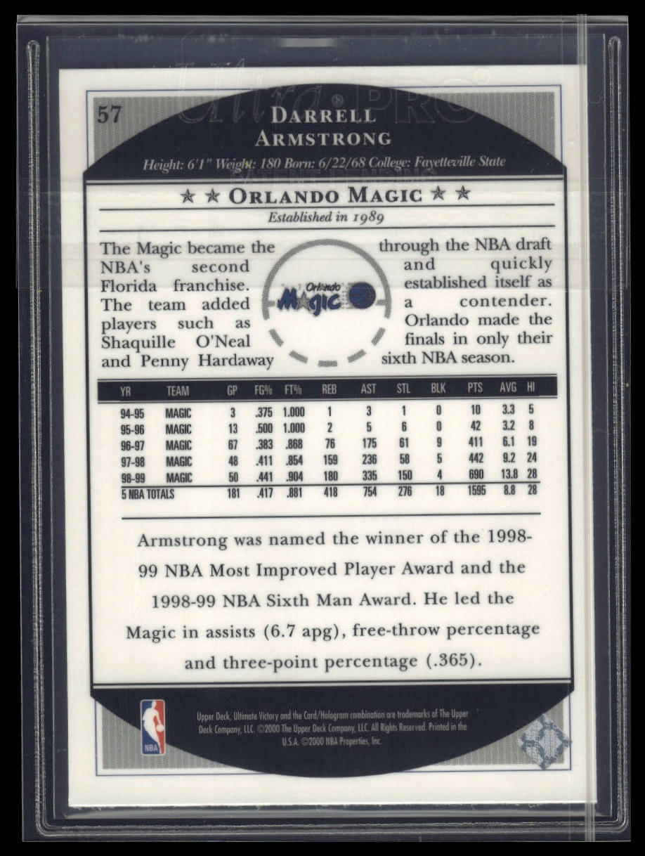 1999-00 Upper Deck Ultimate Victory #57 Darrell Armstrong