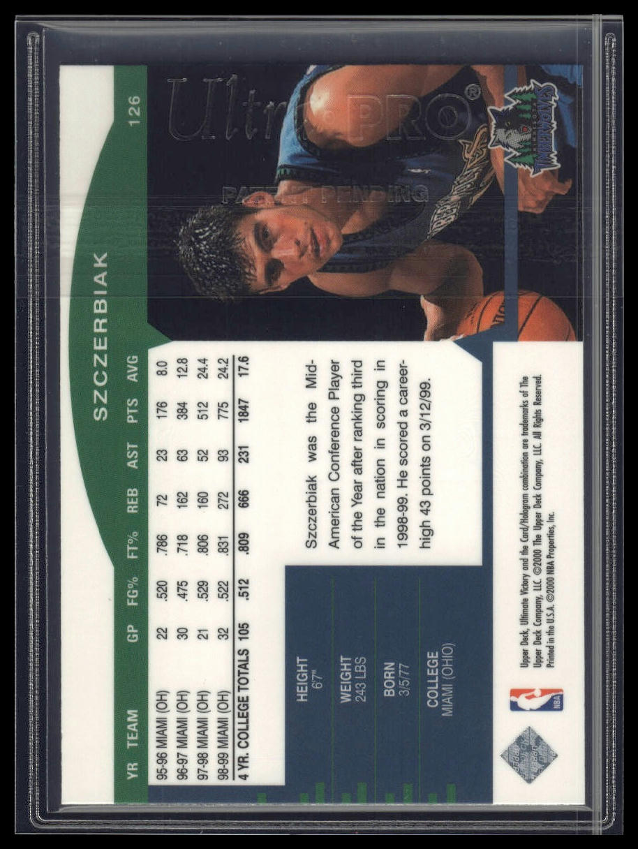 1999-00 Upper Deck Ultimate Victory #126 Wally Szczerbiak
