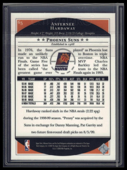 1999-00 Upper Deck Ultimate Victory #65 Anfernee Hardaway