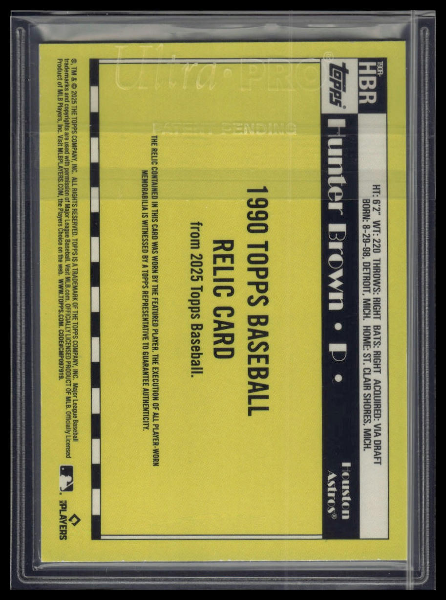 2025 Topps Hunter Brown 1990 Topps Baseball 35th Anniversary Relics (Series One)