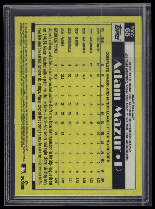 2025 Topps Adam Mazur 1990 Topps Baseball 35th Anniversary Chrome (Series One)