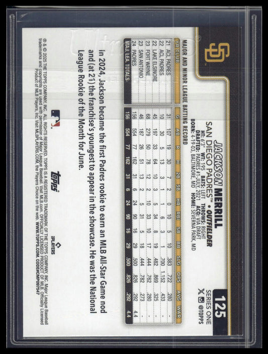 2025 Topps #125 Jackson Merrill Sandglitter