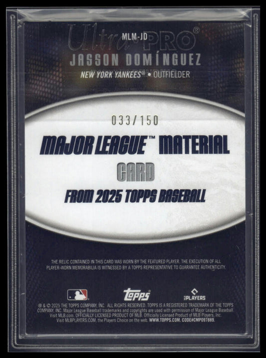 2025 Topps Jasson Domínguez Major League Material Relics Blue #/150