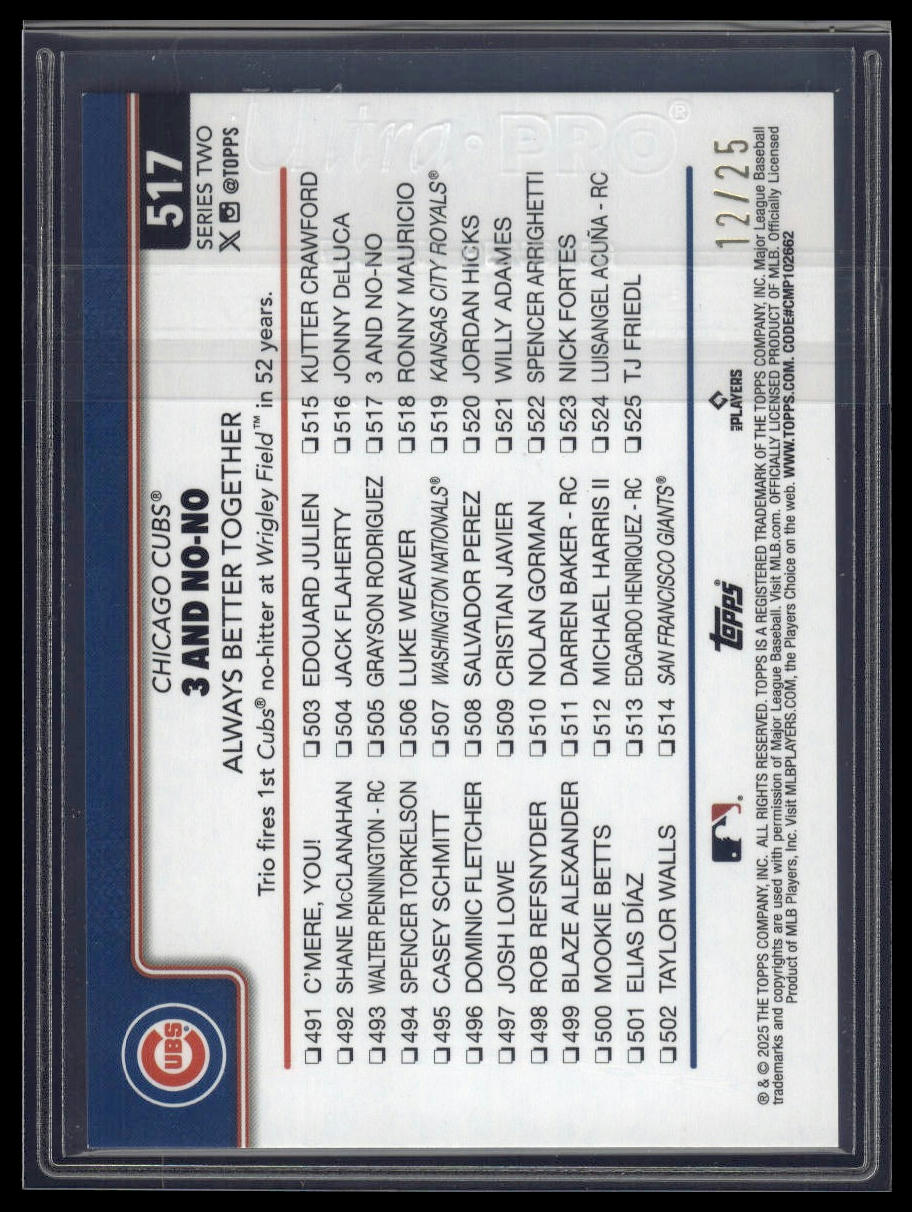 2025 Topps 3 and No-No: Always Better Together Memorial Day Camo #/25