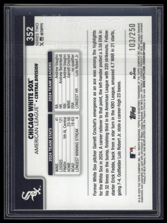 2025 Topps #352 Chicago White Sox Purple Rainbow Foil #/250