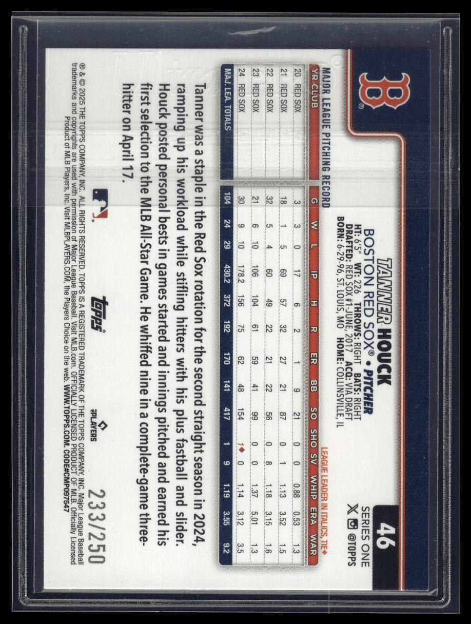 2025 Topps #46 Tanner Houck Purple Rainbow Foil #/250
