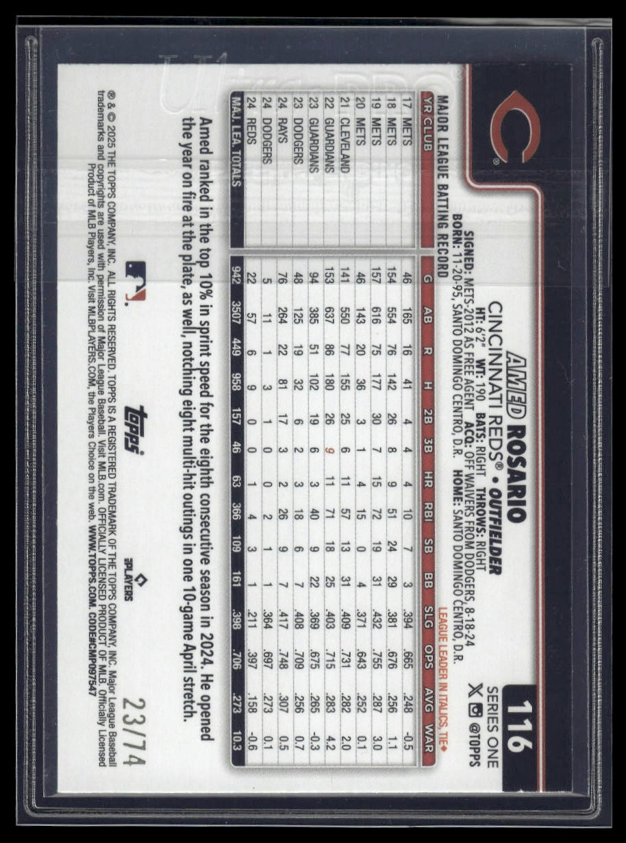2025 Topps #116 Amed Rosario 2025 Topps #116 Amed Rosario Black /74