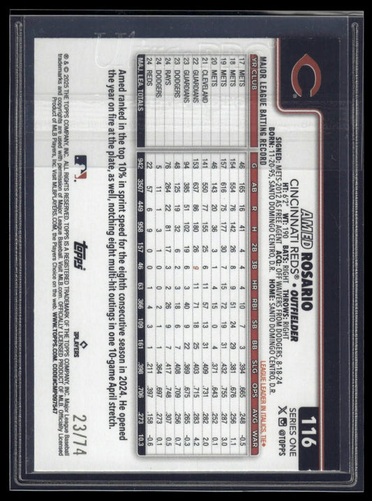 2025 Topps #116 Amed Rosario 2025 Topps #116 Amed Rosario Black /74