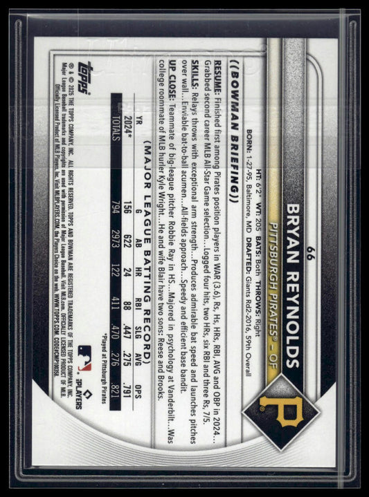 2025 Bowman #66 Bryan Reynolds Purple #/250