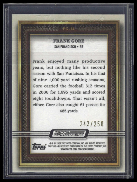 2023 Topps Composite #PG-14 Frank Gore Portrait Gallery Green #/250
