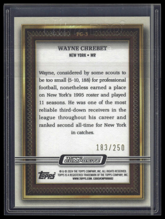 2023 Topps Composite #PG-3 Wayne Chrebet Portrait Gallery Green #/250
