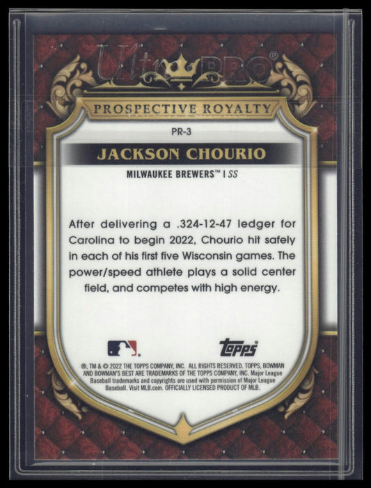 2022 Bowman's Best #PR-3 Jackson Chourio Prospective Royalty