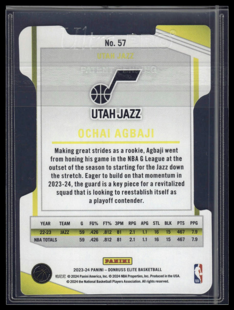 2023-24 Donruss Elite #57 Ochai Agbaji Status #/30