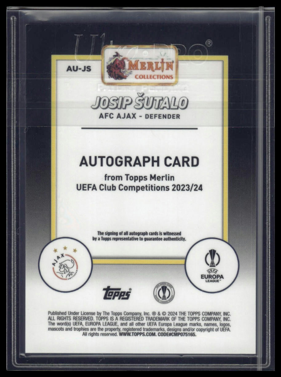 2023-24 Merlin UEFA Club Competitions #AU-JS Josip Šutalo Autographs