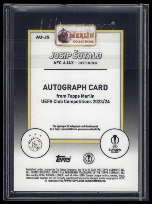2023-24 Merlin UEFA Club Competitions #AU-JS Josip Šutalo Autographs