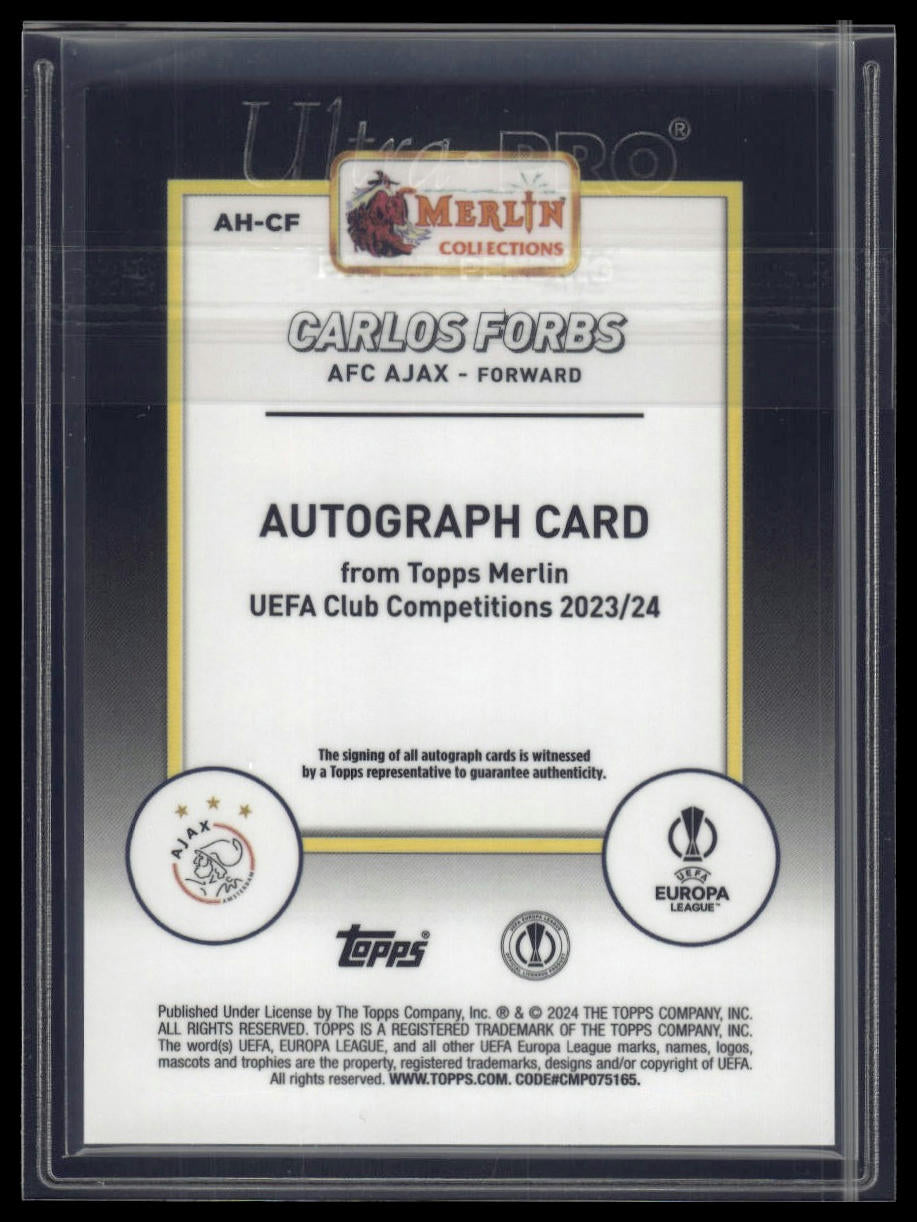 2023-24 Merlin UEFA Club Competitions #AH-CF Carlos Forbs Autographs
