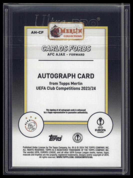 2023-24 Merlin UEFA Club Competitions #AH-CF Carlos Forbs Autographs