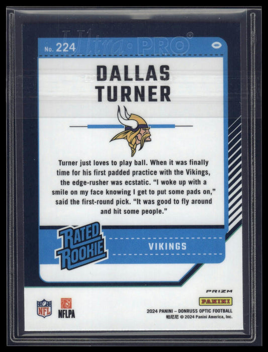 2024 Donruss Optic #224 Dallas Turner Blue Scope