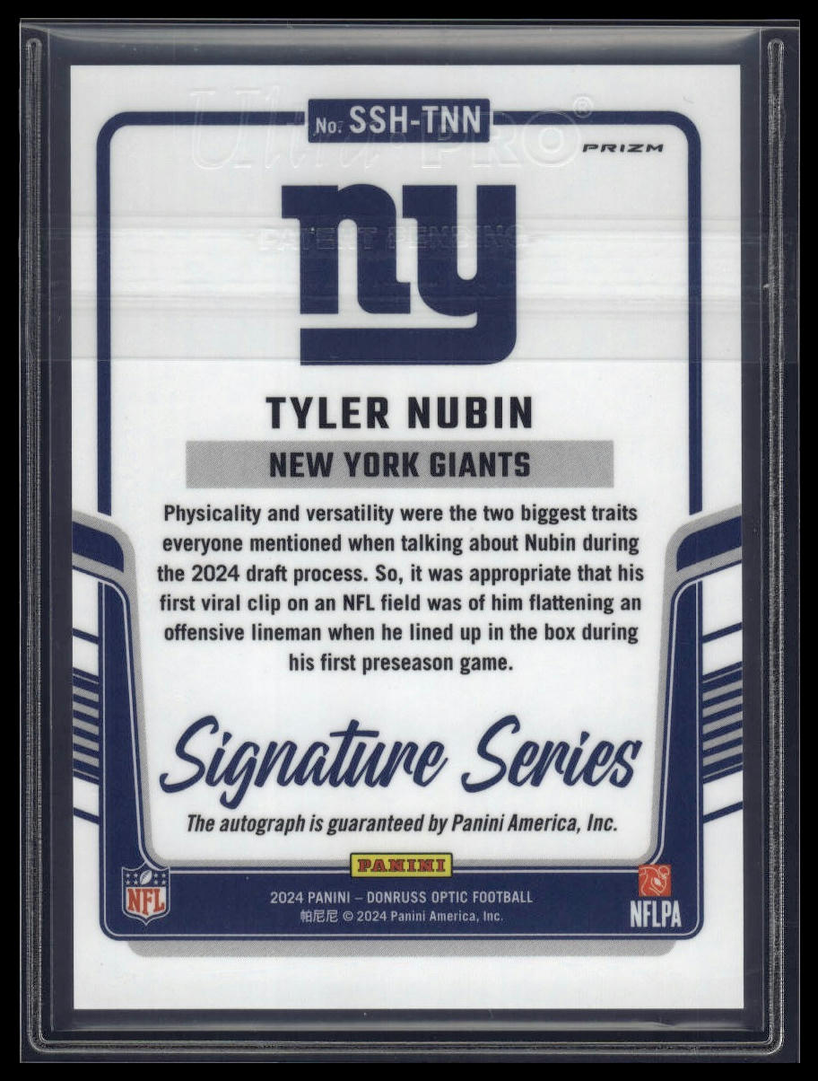2024 Donruss Optic #SSH-TNN Tyler Nubin Signature Series Holo