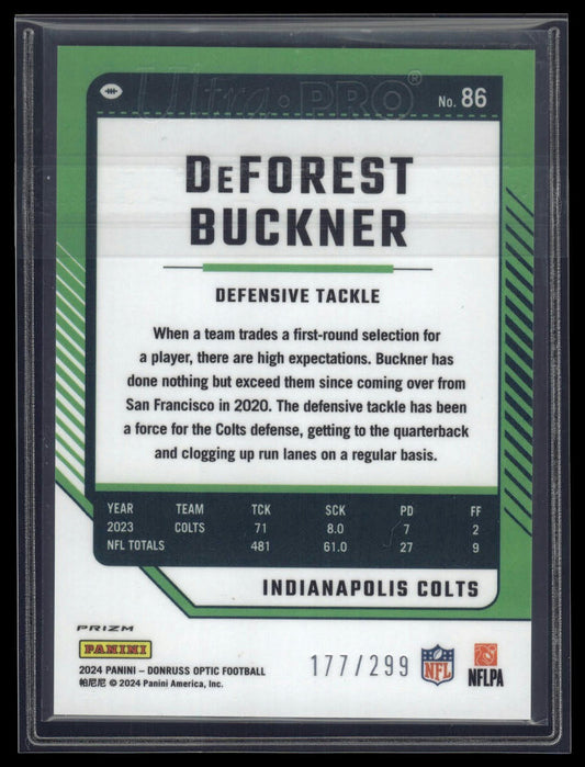 2024 Donruss Optic #86 DeForest Buckner Aqua #/299