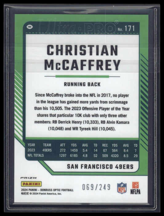 2024 Donruss Optic #171 Christian McCaffrey Orange #/249