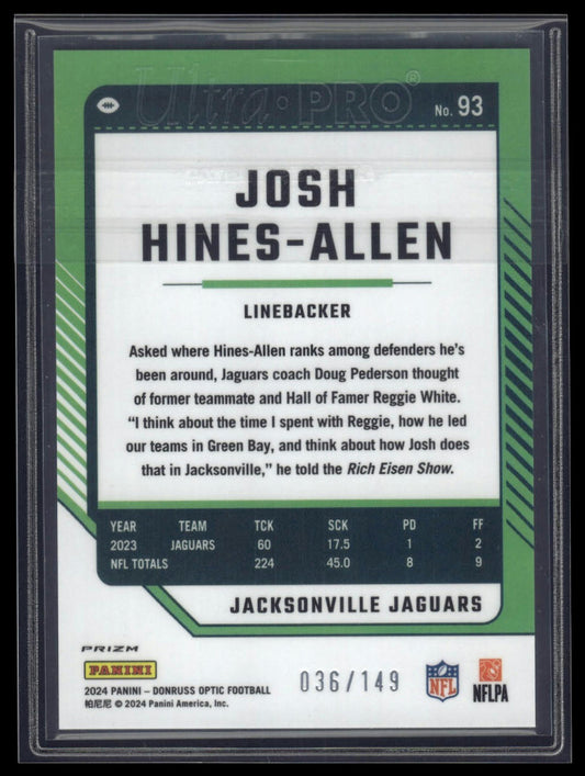 2024 Donruss Optic #93 Josh Hines-Allen Flex #/149