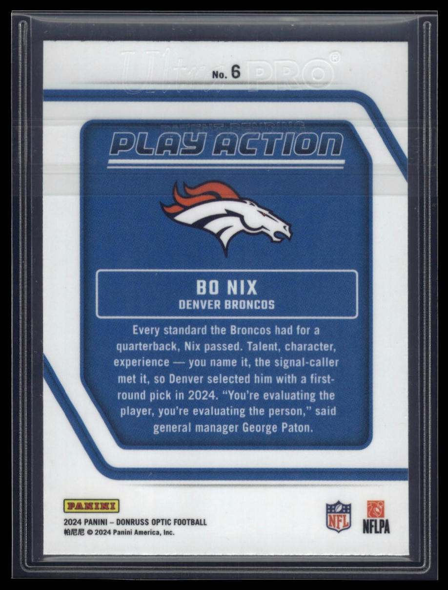 2024 Donruss Optic #6 Bo Nix Play Action