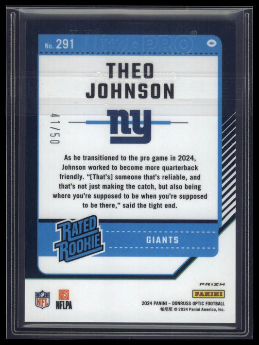2024 Donruss Optic #291 Theo Johnson Lime Green #/50