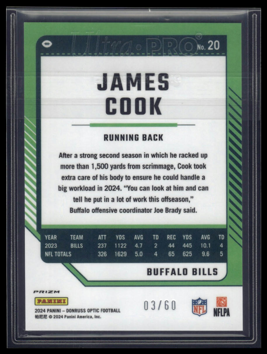 2024 Donruss Optic #20 James Cook Purple #/60