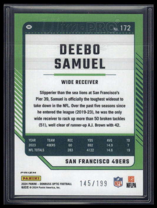 2024 Donruss Optic #172 Deebo Samuel Blue #/199