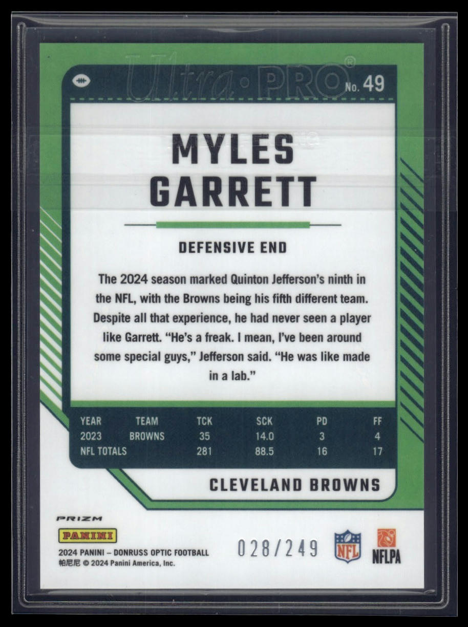 2024 Donruss Optic #49 Myles Garrett Orange #/249
