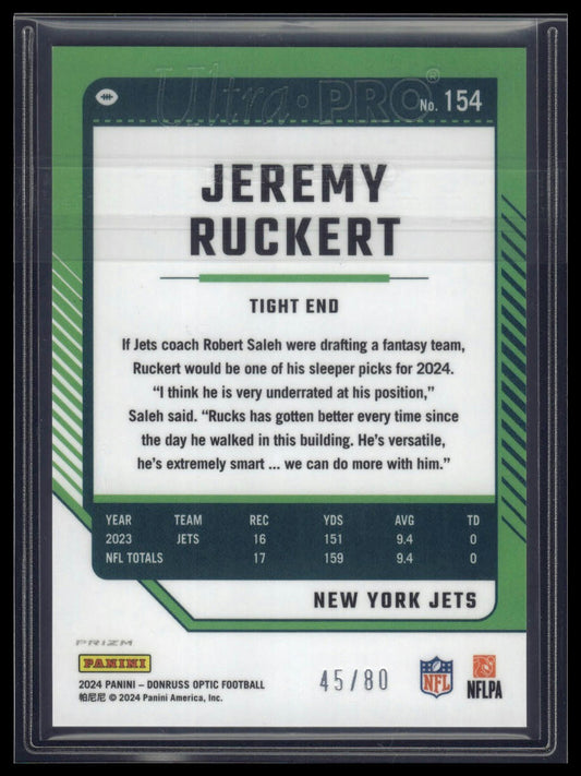 2024 Donruss Optic #154 Jeremy Ruckert Pink Velocity #/80