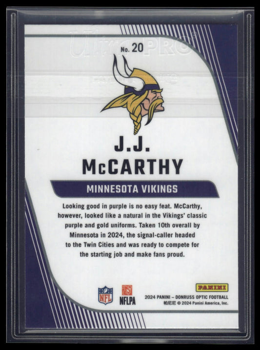 2024 Donruss Optic #20 J.J. McCarthy Rookie Primary Colors
