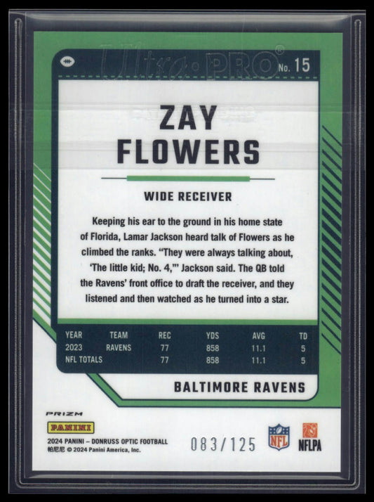 2024 Donruss Optic #15 Zay Flowers Red #/125